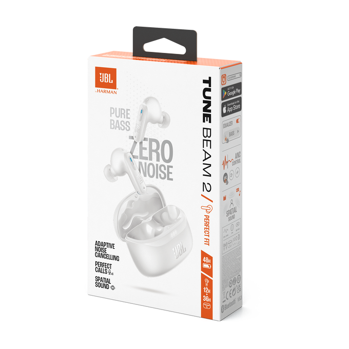 JBL Tune Beam 2 - White - True Wireless Noise Cancelling Earbuds - Detailshot 15 image number null